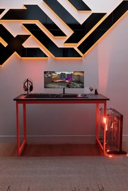 Resim KODIGU Kırmızı Metal - Oyuncu Masası - Ayarlanabilir Yükseklik - 120cmx60cm 