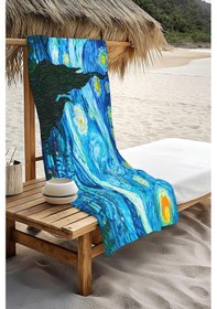 Resim Dijital Baskı Plaj Deniz Havlusu Yıldızlı Geceler Desenli Peştamal Hvl0220 Renkli 