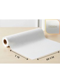 Resim Almital Mobilya Aksesuarlari 48 cm x 1 Metre Beyaz Kabartma Nokta Desenli Çekmece İçi Kaydırmaz Halı , çekmece halısı 