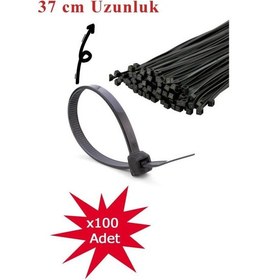 Resim Rutter 3.6x370 Mm Siyah Kablo Bağı 100 Lü Extra Dayanıklı Plastik Cırt Kelepçe Rt-3108 