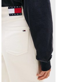 Resim Tommy Jeans Pamuklu Wide Leg Fit Yüksek Bel Jeans Bayan Kot Pantolon Dw0dw22648 1d0 Beyaz 