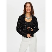 Resim Faik Sönmez Şifon Garnili Payetli Kadın Abiye Ceket W26CKT002 (UW26CKT002) 