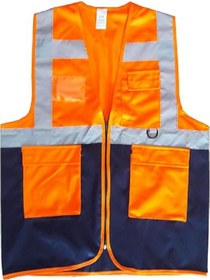 Resim SİRİUS Turuncu Reflektörlü Çok Cepli Mühendis Yeleği 