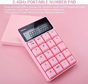 Resim Pinke Kablosuz Sayısal Tuş Takımı, Sayısal Tuş Takımı Numpad 20 Tuşlu Taşınabilir 2.4 GHz Finansal Muhasebe Sayı Klavyesi, Hesap Makinesi,(Kablosuz sk657ag tuş takımı 657 pembe) 