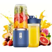 Resim Sunshine022 Mavi Yükseltilmiş 2si 1 Arada Portatif Meyve Sıkacağı Şarjlı Usb Hızlı Şarj 6 Bıçaklı 