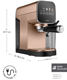 Resim Karaca Mycaffee Barista S20 Entegre Süt Hazneli Otomatik Espresso ve Latte Makinesi Amber 