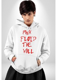 Resim Pink Floyd The Wall Kadın Erkek Beyaz Kapüşonlu Sweatshirt Hoodie Beyaz 