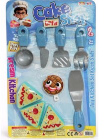 Resim Oyuncak Mutfak Seti Pizza & Pasta Dilimleme Seti, Çocuklar İçin Eğitici Rol Oyunu 