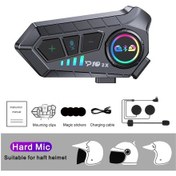 Resim Interdumei 1/2x Motosiklet İnterkom Kulaklık Kask 2 Biniciler İntercommunicator 1pcs Hard Mic 