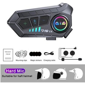 Resim Interdumei 1/2x Motosiklet İnterkom Kulaklık Kask 2 Biniciler İntercommunicator 1pcs Hard Mic 