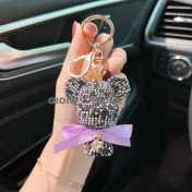 Resim Silver1 Gıoıo Yeni Ipek Eşarp Anahtarlık Kişiselleştirilmiş Inci Papyon Çanta Çekicilik Dokuma Anahtarlık (Yurt Dışından) 