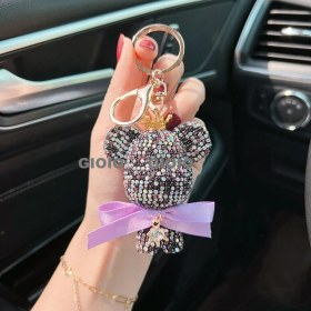 Resim Silver1 Gıoıo Yeni Ipek Eşarp Anahtarlık Kişiselleştirilmiş Inci Papyon Çanta Çekicilik Dokuma Anahtarlık (Yurt Dışından) 