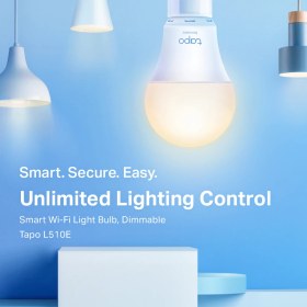 Resim TP-Link Tapo L510E Akıllı Wi-Fi Ampul | 806 Lümen | E27 | 8.3W | Kısılabilir Sıcak Beyaz Işık | Enerji Tasarruflu | Alexa & Google Home Uyumlu | Hub Gerektirmez | Uygulama ile Işık Kontrolü 