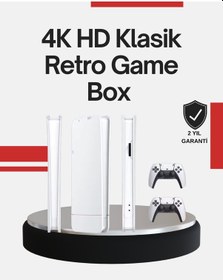 Resim Astraltech 2 Kollu Kablosuz 4k Tv Uyumlu Klasik Oyun Konsolu 