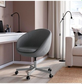 Resim Vissle Gri Dönen Çalışma Sandalyesi Gri 