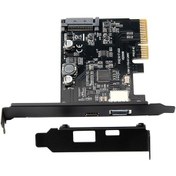 Resim Tenfowee Usb3.1 Gen2 10gbps Asm3142 Ana Kontrolcü Pcı-e X4 Çevirici Kartı - Type-c Ve Type-a İki Portlu Genişletme Kartı 