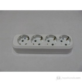 Resim Dörtlü Topraklı Grup Priz Kablosuz 