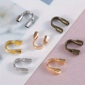 Resim 200 adet U-Şekilli Metal Tel Koruyucu Bağlantı Elemanları, 4.5x4mm Takı Yapımı İçin Koruyucu Tokalar 