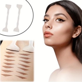 Resim 2 adet Göz Kalemi Damgası, Sol ve Sağ İşaretlerle Hızlı Dokunmatik Makyaj Aracı, Plastik, Öğrenciler ve Başlangıçlar için Uygun 