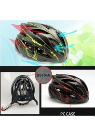 Resim Yulong Manyetik Gözlüklü Yetişkin Bisiklet Kaskı Kırmızı - Siyah Altın 