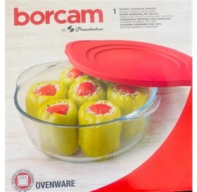 Resim Paşabahçe 4 Adet 59001 Plastik Kapaklı Yuvarlak Borcam Tencere 2100 cc 