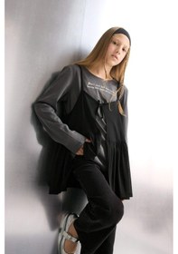 Resim Defacto Kız Çocuk Loose Fit Bisiklet Yaka Baskılı Uzun Kollu Tişört G1083a825auar58 Antrasit 