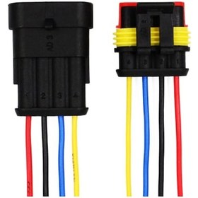Resim 4 Pin Kablolu Su Geçirmez Konnektör Takım 