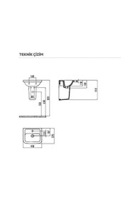 Resim Creavit Ky045 Key Köşeli Lavabo 36 x 45 CM 
