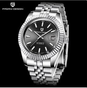 Resim Pagani Design Pd-1645 Datejust Yeni Mekanik Erkek Kol Saati Otomatik Retro Saatler Erkek Su Geçirmez Çelik Saat Siyah - Gümüş 