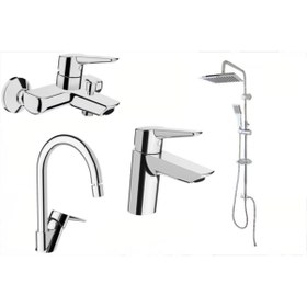 Resim Artema Solid S Banyo + Lavabo + Fleko Ds-01 Tepe Duş Seti 