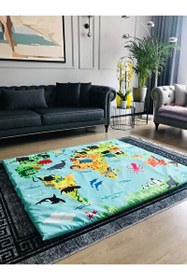 Resim Pamuk Atölyesi İçi 3 CM Sünger Dolgulu Oyun Halısı Matı - Çift Taraflı 