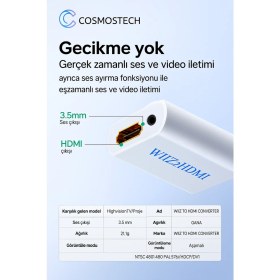 Resim Cosmostech Wii To HDMI Dönüştürücü Adaptör 1080P – 3.5mm Ses Çıkışlı, HDMI Kablolu, Nintendo Wii & Wii U Uyumlu, Hdtv/monitör Destekli 