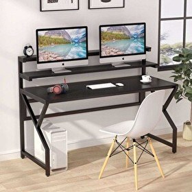 Resim Zizuva Tasarım 140x60x105 CM Siyah Oyuncu ve Çalışma Masası 