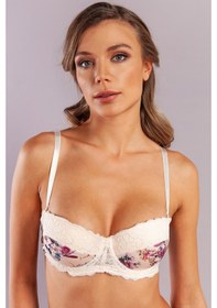 Resim Golshan Çiçekli Ekru Straplez Konforlu Ve Şık Sütyen Flowers Ekru 