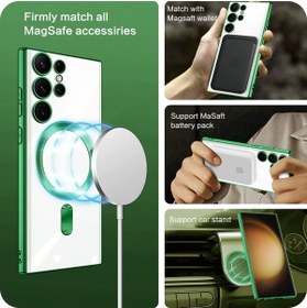 Resim m.tk moveteck Samsung Galaxy S23 Ultra Kılıf Kamera Lens Korumalı Yumuşak Metalik Magsafe Şarjlı Zrıh 