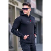Resim Madmext Siyah Basic Kapüşonlu Sweatshirt 6002 