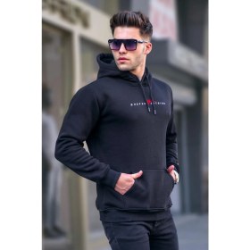 Resim Madmext Siyah Basic Kapüşonlu Sweatshirt 6002 