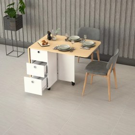 Resim Asra Trend %100 MDFLAM Katlanır Mutfak Masası Akça Ağaç KM-09 