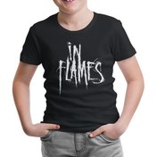 Resim Lordd T-Shirt Lorddd T-Shirt T-Shirt In Flames - Logo Siyah Çocuk Tshirt 