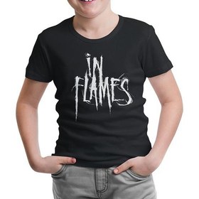 Resim Lordd T-Shirt Lorddd T-Shirt T-Shirt In Flames - Logo Siyah Çocuk Tshirt 