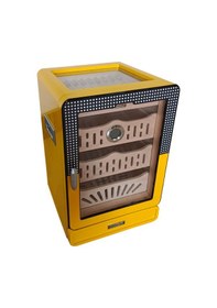 Resim Cohiba Desenli Aksesuar Çekmeceli Camlı Sedir Humidor Puro Kutusu - Tr8821 