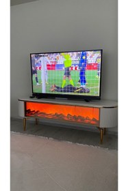 Resim EVNESYA Desing Tv Sehpası Full Şömineli 170cm 