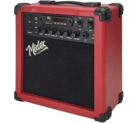 Resim AyrStore MGA-25RD Elektro Gitar Amfisi 25 Watt USB Bluetooth Şarjlı 2 Girişli 