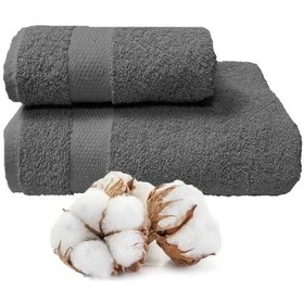 Resim 2 Li Banyo Havlu Takımı %100 Pamuklu Dry Antrasit Çok Renkli 
