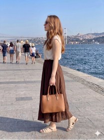 Resim HANIMCA GİYİM YAZLIK NEFES ALAN GÜZEL KUMAŞ YANDAN CEPLİ STANDART BEDEN 36 - 42 BEDEN LERE UYGUN ETEK 