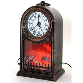 Resim Led Işıklı Saatli Şömine - Model 1 01 