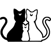 Resim Genel Markalar Kedi Ailesi Sticker Oto Motor Laptop Duvar Folyo Sticker 40x24 cm 