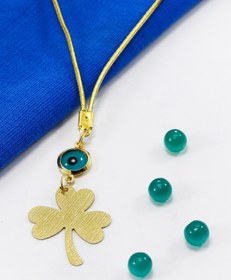 Resim biuti Çerçeveli Nazar Boncuklu Dört Yapraklı Şans Yoncası Araba Dikiz Ayna Süsü 