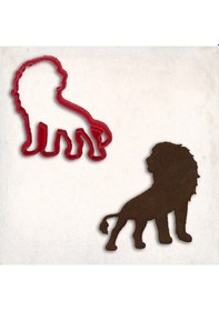 Resim Aslan Gövde Kurabiye Kalıbı Şekillendirici Kopat KIrmızı 