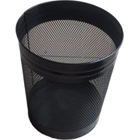 Resim 13 Litre Siyah Metal Delikli Ofis Çöp Kovası 